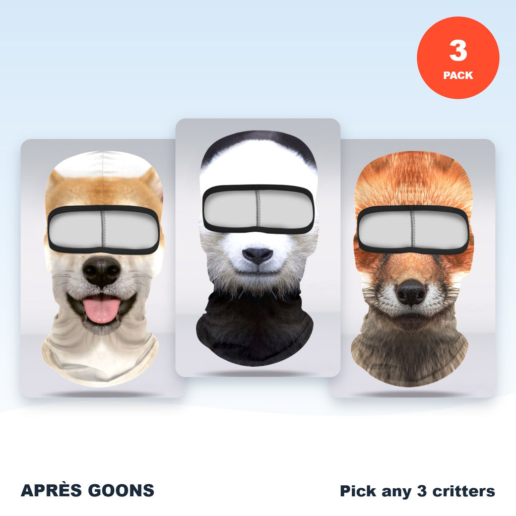 Critter face balaclava 3-pack