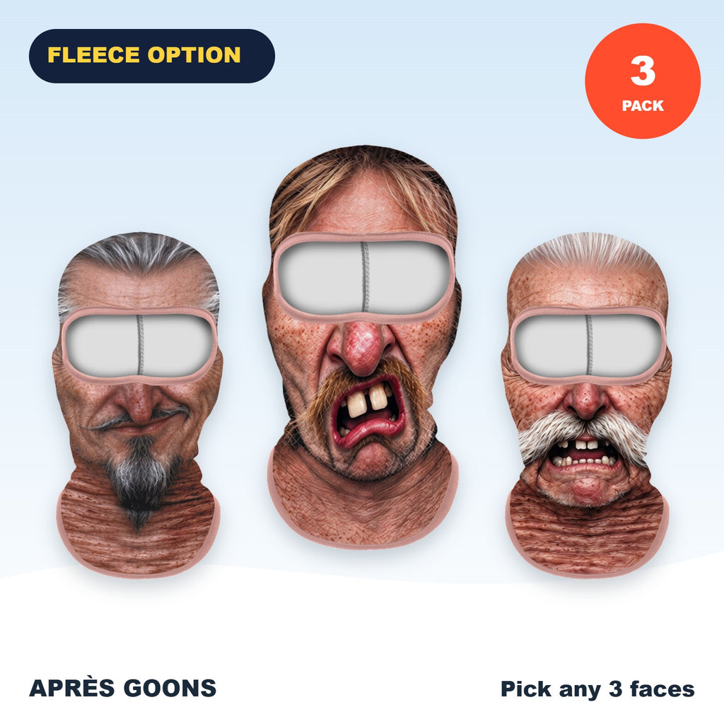 Wacky face balaclava 3-pack