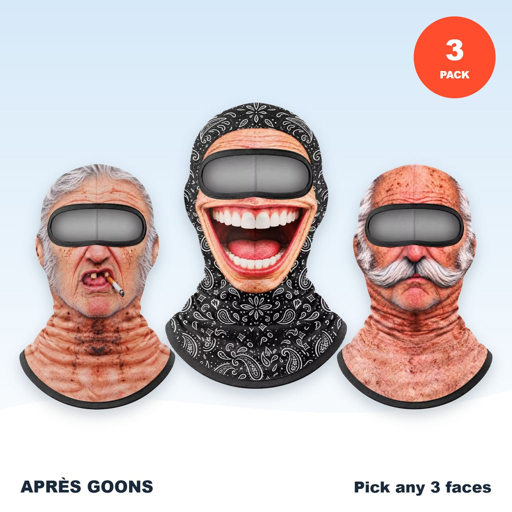 Old Timer & Big Grin 3-pack funny face balaclavas