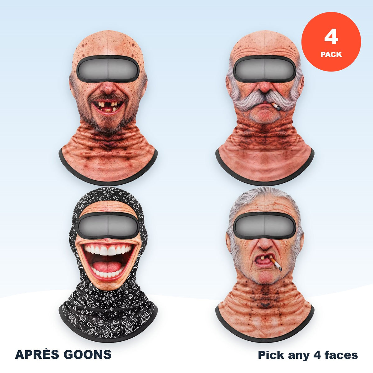 Old Timer & Big Grin 4-pack balaclavas