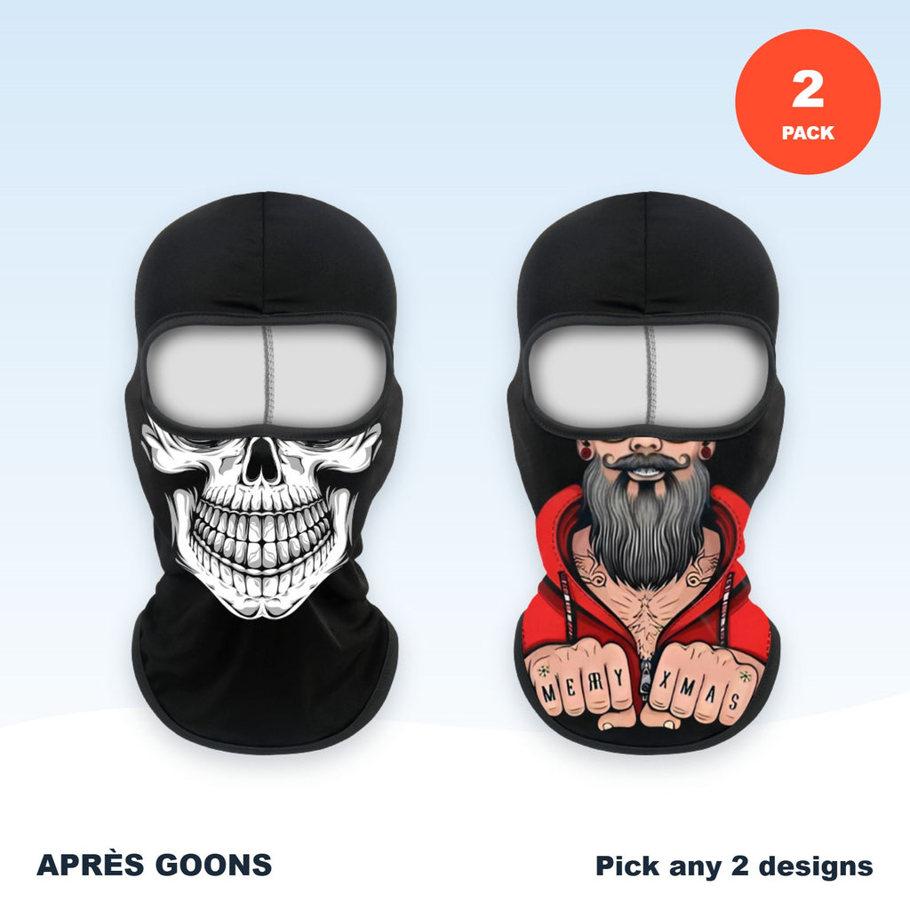 Skull & biker balaclava 2-pack