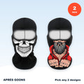 Skull & biker balaclava 2-pack