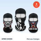 Skull & biker balaclava 3-pack