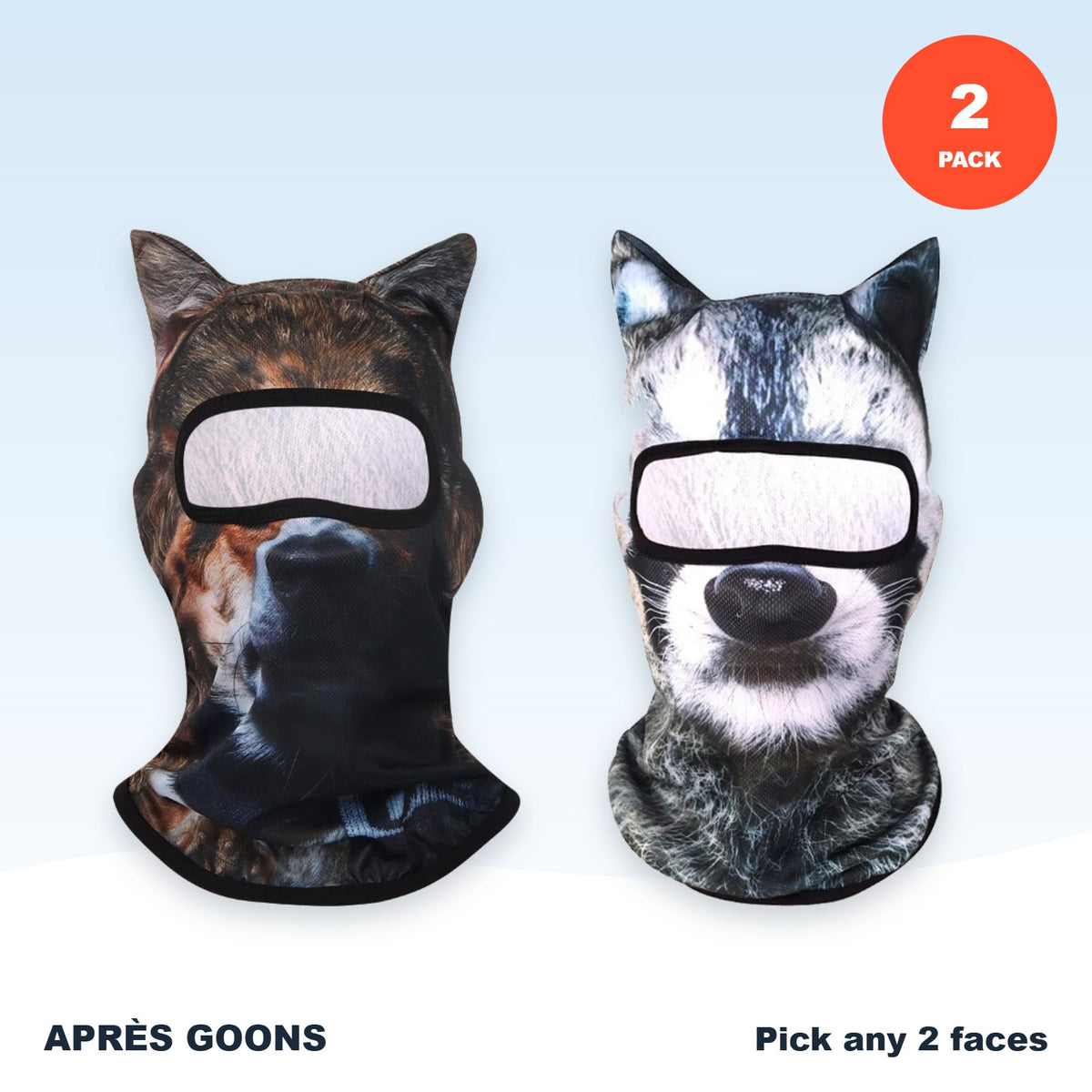 Wildface animal balaclava 2-pack